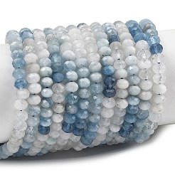 Natürliche teufelsblaue Aquamarin-Perlenstränge&nbsp;G-NH0073-A01