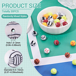 Handgemachte 8 Kugel Polymer Clay Perlen&nbsp;CLAY-TA0001-84B