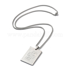 Collier pendentif en acier inoxydable 201 anti-ternissement&nbsp;NJEW-K253-12P