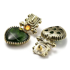 Boucles d'oreilles pendantes en verre vert&nbsp;EJEW-F323-02B