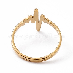 Anillo ajustable con latidos del corazón de acero inoxidable con revestimiento de iones (IP) 201 para mujer&nbsp;LS-RJEW-K238-02G