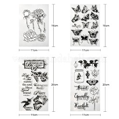 8 Blatt 4 Stile klare Silikonstempel&nbsp;DIY-CJ0002-11