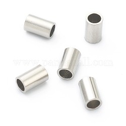 304 perline in acciaio inossidabile, perline tubo, colore acciaio inossidabile, 4x2.5mm, Foro: 1.9 mm