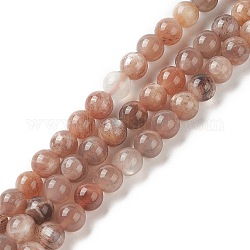 Brins de perles naturelles multi-pierre de lune, ronde, 6mm, Trou: 1mm