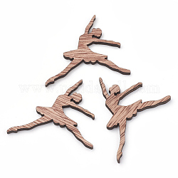 Cabochons aus Platan-Holz, lasergeschnittene Holzformen, Ballettänzer, Kamel, 49.5x36x3 mm