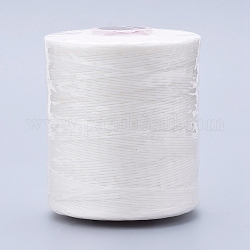 Cordón de poliéster encerado para la fabricación de joyas, piso, blanco, 0.7mm, alrededor de 743.65 yarda (680 m) / rollo