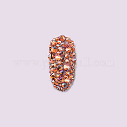 Glass Rhinestone Flat Back Cabochons, Back Plated, Faceted, Half Round, Topaz, 1.5~1.6x1mm, about 1440pcs/bag