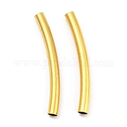 304 Stainless Steel Tube Beads, Curved Tube, Golden, 30x3mm, Hole: 2.5mm