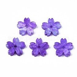 Perles acryliques opaques, sakura, bleu violet, 10.5x11x2mm, Trou: 1.2mm