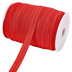 Cordón de goma elástico plano / banda, correas de costura accesorios de costura, rojo, 15mm, aproximamente 75 m / rollo