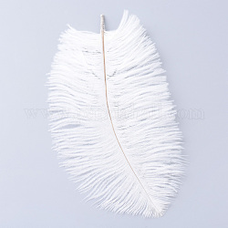 Accesorios de traje de plumas de avestruz, teñido, blanco, 15~20 cm