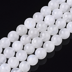 Brins de perles de pierre de lune arc-en-ciel naturel, ronde, 6mm, Trou: 0.6mm, Environ 37~38 pcs/chapelet, 15.75 pouce (40 cm)