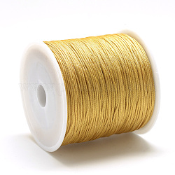 Нейлоновая нить, китайский вязать шнур, темно-золотистые, 1 мм, около 284.33 ярда (260 м) / рулон