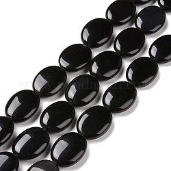 Perles en obsidienne naturelle, ovale, 20x15x6.5mm, Trou: 1.2mm, Environ 20 pcs/chapelet, 15.55 pouce (39.5 cm)