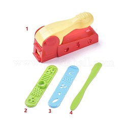 Kit de herramientas de masa de arcilla diy para niños, con máquina extrusora, Placas de máquina extrusora y cuchilla extrusora., color mezclado
