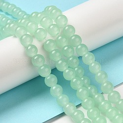 Chapelets de perles rondes en verre imitation jade peint, vert clair, 8.5~9mm, Trou: 1.5mm, Environ 105 pcs/chapelet, 31.8 pouce