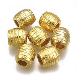 Ccb perline di plastica europee, perline con foro grande, rondelle, oro, 10x10mm, Foro: 4.5 mm, circa 850pcs/500g