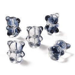 Manuell Murano Glas Perlen, Bär, dunkelblau, 14x12x9 mm, Bohrung: 1.2 mm
