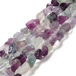 Raw Rough Natural Fluorite Beads Strands, Nuggets, 4.5~12x4.5~8x4~8mm, Hole: 0.9mm, about 63~66pcs/strand, 15.47''~16.34''(39.3~41.5cm)