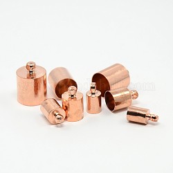 Mixed Styles Brass Cord Ends, Rose Gold, 9~14x5~10mm, Hole: 1~2mm, Inner Diameter: 5~10mm