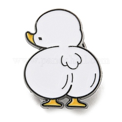 Animal Enamel Pins, Gunmetal Alloy Brooches for Backpack Clothes, Duck, 25.5x20x2mm