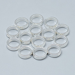 925 Sterling Silver Bead Frame, with 925 Stamp, Ring, Silver, 12x3.5mm, Hole: 1x3.5mm, 9.5mm Inner Diameter