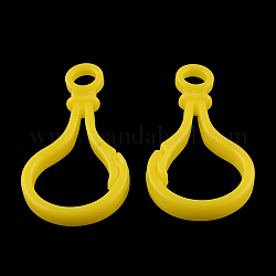 Accessoires de fermoir porte-clés en plastique opaque en forme d'ampoule en forme de bulbe, or, 51x25x5.5mm, Trou: 6mm