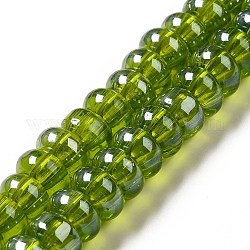 Handgemachte Murano Glas Perlen Stränge, Rondell, olivgrün, 9~10x4.5~5 mm, Bohrung: 2.5~3 mm, ca. 68~71 Stk. / Strang, 14.17~16.14 Zoll (36~41 cm)