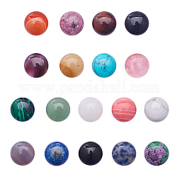 18 вид кабошонов из натуральных и синтетических драгоценных камней, полукруглый, 16x6 мм, 1 шт / цвет, 18 шт / комплект
