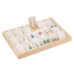 Organizzatore di vassoi per gioielli impilabili Pandahall, 18 griglia in velluto espositore per gioielli espositore per gioielli portagioielli cassetto per gioielli inserto divisorio per orecchini collane anelli braccialetti, grano