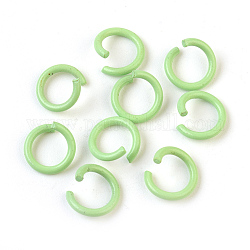 Anellini di Ferro, anelli di salto aperti, verde chiaro, 17 gauge, 8~8.5x1.2mm, diametro interno: 5~6mm