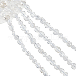 Nbeads 2 brins brins de perles de cristal de quartz naturel, perles de cristal de roche, ovale, 9~12x8~10x5~6mm, Trou: 1mm, Environ 43 pcs/chapelet, 15.70'' (39.88 cm)