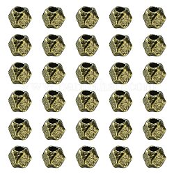 Perline di poliedro in lega di stile tibetano, piombo & cadimo libero, bronzo antico, 3x3x3mm, Foro: 1 mm