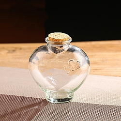Botella de vidrio, deseando botella, con tapón de corcho, corazón, Claro, 11.3x12.2 cm, capacidad: 350ml (11.84fl. oz)
