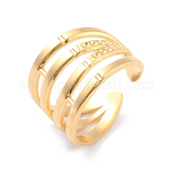 Placcatura ionica (ip) 304 anello del polsino aperto in acciaio inossidabile per le donne, oro, diametro interno: 17.3mm