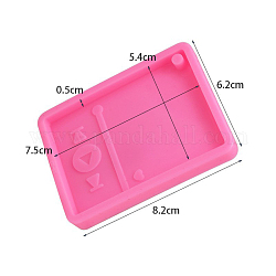 Rectangle Shape DIY Pendant Silicone Molds, for Keychain Making, Resin Casting Molds, For UV Resin, Epoxy Resin Jewelry Making, Hot Pink, 62x82x10mm, Inner Diameter: 75x54mm