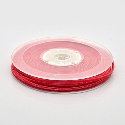 Ruban de velours en polyester pour emballage de cadeaux et décoration de festival, rouge, 1/8 pouce (4 mm), environ 100yards / rouleau (91.44m / rouleau)