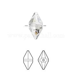 Perline di strass di cristallo austriaco, 5747, passioni cristallo, doppio picco, 001_cristallo, 12x6mm, Foro: 1 mm