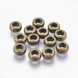 Tibetischer stil legierung perlen, Rondell, Perle Spacer, Cadmiumfrei und Nickel frei und Bleifrei, Antik Bronze, 7x4 mm, Bohrung: 3 mm