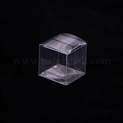 Boîte de rangement en plastique pvc transparent, pour l'emballage cadeau, carrée, 8x8x8 cm