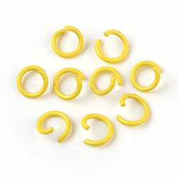 Anillos de salto de hierro, anillos del salto abiertos, amarillo, 17 calibre, 8~8.5x1.2mm, diámetro interior: 5~6 mm