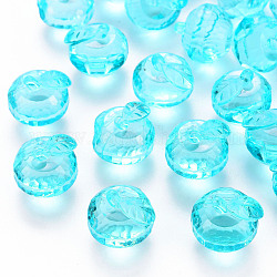 Colgantes de acrílico transparentes, facetados, 3 d manzana, azul claro, 17.5x19x18mm, agujero: 2 mm, aproximamente 173 unidades / 500 g