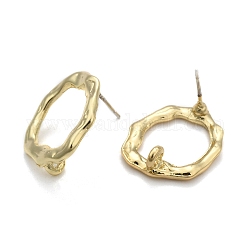 Legierung Ohrstecker Zubehör, für die Herstellung von Ohrringen, mit Stahlstiften und Schlaufe, Licht Gold, 19.5x17 mm, Bohrung: 2 mm, Stift: 0.7 mm