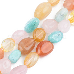 Un mélange naturel de pierres fines perles brins, pierre roulée, pépites, 5~13x5~10x3~8mm, Trou: 1mm, Environ 40~60 pcs/chapelet, 14.57 pouce ~ 15.74 pouces (37~40 cm)