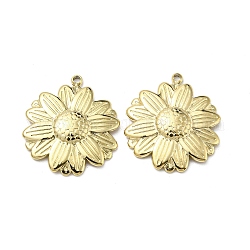 Ion Plating(IP) 304 Stainless Steel Pendants, Flower Charm, Golden, 22x19x2mm, Hole: 1.5mm