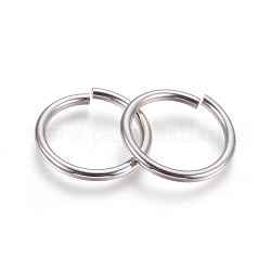 304 in acciaio inox anelli di salto aperto, colore acciaio inossidabile, 9 gauge, 30x3mm, diametro interno: 23.5mm, 80pcs/scatola