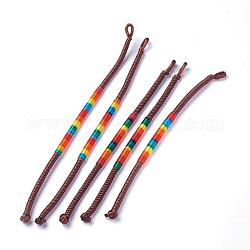 Bracelets faits main de fil de polyester de corde tressée, selle marron, 7-5/8 pouce (19.5 cm) ~ 8-1/8 pouces (20.5 cm)
