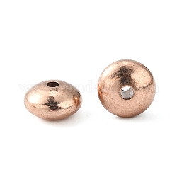 Плоские круглые латунные шариков прокладки, розовое золото , 7x4.5 мм, отверстие : 1.5 мм