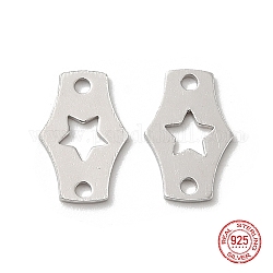 925 link in argento sterling, schede catena, platino, 10x6.5x0.5mm, Foro: 1 mm