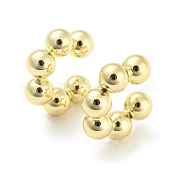 Orecchini a polsino con perline rotonde in ottone, orecchini non penetranti, vero placcato oro 18k, 22x8x25mm